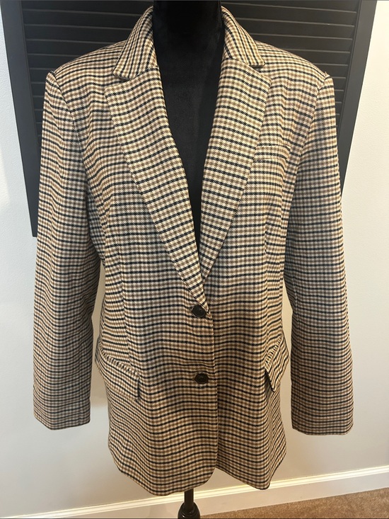 Free Assembly Jackets & Blazers - Women's Plaid Blazer in Black & Tan